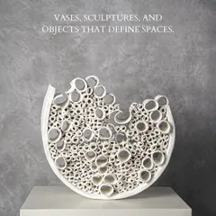 Vases, sculptures, and objects that define spaces. This intricate white ceramic sculpture, with its fascinating composition of hollow circles, is a testament to masterful craftsmanship. It is a piece that invites closer inspection, creating a focal point of texture and light.