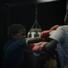 An exchange between two of our "cubs." They are learning how to punch and defend in a safe, supervised setting.