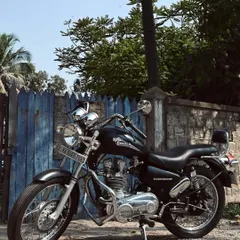 A front view of the fully restored 2003 Thunderbird 350. We brought back the shine with new chrome, fresh paint, and a complete mechanical overhaul.