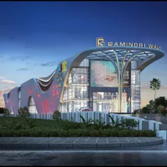 The Ramindri Walk in Guwahati is a commercial project where we drew inspiration from local culture. The facade design is based on the motifs of the Assamese 'gamchha' shawl, creating a building that is modern in function but deeply connected to its regional identity.