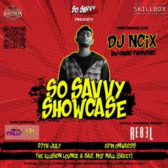 The official poster for my performance at the 'So Savvy Showcase'. Performing live is a key part of being an artist and producer. It's where you connect with the fans who stream your music.