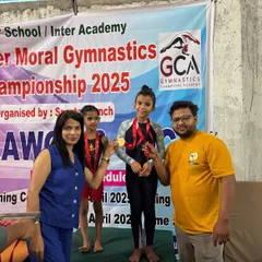 A huge congratulations to this talented student for winning a medal at the Inter-Academy Moral Gymnastics Championship. Her dedication is an inspiration.