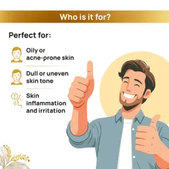 Varnya Yog is perfect for those with oily or acne-prone skin, a dull or uneven skin tone, or skin that is prone to inflammation and irritation.