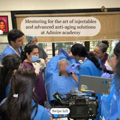 Mentoring the next generation of dermatologists is a passion of mine. Here, I am providing hands-on training in advanced injectable techniques at the Admire Academy. Guiding my colleagues ensures the highest standards of safety and efficacy are maintained across the field.