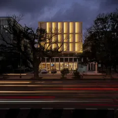 The dusk elevation of Stone Boulevard in Koramangala captures how we use light to transform a building's character. The facade's recessed lighting creates a dramatic, glowing effect, turning the structure into a landmark that engages with the city's rhythm.