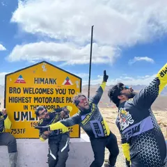 A moment of pure exhilaration for our crew at the Umling La pass. Taking a selfie at the world's highest motorable road is a memory that will last a lifetime and a goal many of our riders have achieved together.