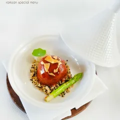 From our Ramzan menu, a meatball tagine with quinoa tehri and asparagus, showcasing our global inspirations.