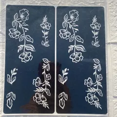 An example of my large stencils, featuring elegant floral vine patterns. These are great for creating designs on the arms or legs.
