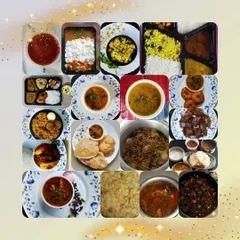 A collage showing the variety of food that comes out of my kitchen, from daily meals and biryanis to festival specials.