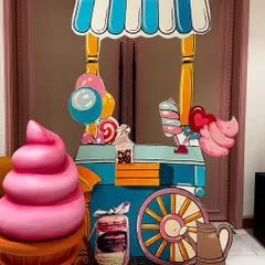 We love bringing whimsical themes to life, like this Candyland baby shower. With oversized ice cream cones, candy cart cutouts, and a pastel balloon palette, we transformed the space into a sweet wonderland to celebrate the new arrival.
