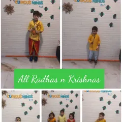 Look at all our adorable Radhas and Krishnas. Dressing up is a fun part of our festival celebrations, getting everyone into the festive mood before the activities begin.