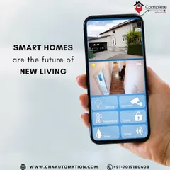 A smartphone displaying the central control dashboard for a smart home. This is the future of modern living, allowing you to manage camera feeds, locks, and lighting with ease.
