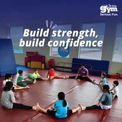 Our large, matted floor is perfect for group activities like this stretching circle. It provides ample space for kids to move freely and safely under the watchful eye of an instructor.