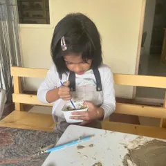 This little angel is the reason I got into pottery. She is my constant inspiration, and I love having her in the studio with me, exploring clay in her own way.