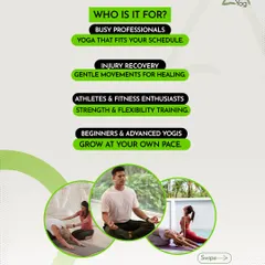 Who is personal training for? It's for busy professionals, those in injury recovery, athletes, and yogis of all levels who want to grow at their own pace.