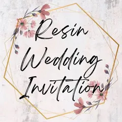 A title card for my "Resin Wedding Invitation" service, offering a unique and lasting way to announce your special day.