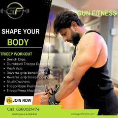 Here you can see a tricep rope pushdown in action. I create detailed workout plans, like the tricep workout listed, to help you shape your body effectively and safely.