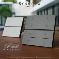 We embrace smart minimalism in our designs. This keypad features custom-engraved icons for intuitive control of functions like fan speed, air conditioning, lighting, and power, all in a clean, metallic finish.