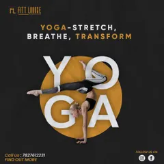 Yoga: Stretch, Breathe, Transform. A visually striking graphic that captures the beauty and power of a yoga practice.