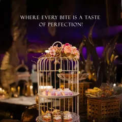 Where every bite is a taste of perfection. Our dessert stations, like this one featuring a decorative birdcage, are designed to be a feast for the eyes.