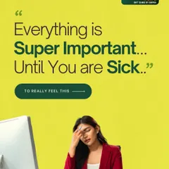 Everything seems super important, until you get sick. Don't wait for a health crisis to prioritize your well being. Small, consistent steps today prevent major problems tomorrow.