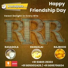 Celebrate the sweet bond of friendship with our special "RRR" combo. This Friendship Day promotion features our three most loved sweets: Rasagola, Rasmalai, and Rajbhog, making it a perfect treat to share with your friends.