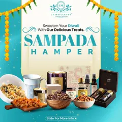 The 'Sampada Hamper' is a collection of pure indulgence. This high-end gift box features a wide array of our sweet and savoury treats alongside exclusive lifestyle products.