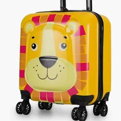 This bright yellow lion trolley bag is a favorite among little adventurers. It's built with a sturdy hard-shell case to protect their belongings on any trip.