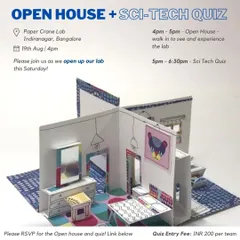 We love combining events. This poster announces one of our Open House events paired with a Sci-Tech quiz. It’s a great opportunity for teams to explore our makerspace and then bond over some friendly competition.