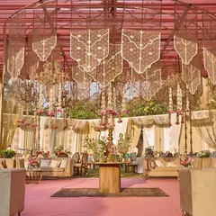 Another view of the grand lounge, showing the intricate hanging fabric panels that created a sense of intimacy and opulence.