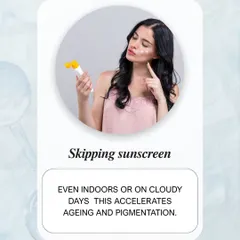 One of the most damaging habits is skipping sunscreen. Even indoors or on cloudy days, UV exposure accelerates aging and pigmentation. Daily sunscreen is non-negotiable for healthy skin.