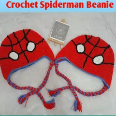I can make my character beanies for siblings too. Here are two Spider-Man hats, ready for some heroic adventures.