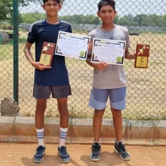 A double victory for Anay Pandey, who won both the singles and doubles titles in the U-14 category at the Sonepat Championship Series. This demonstrates a well-rounded and versatile game.