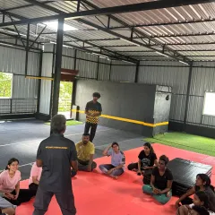 Our master, Ramesh Sensei, sharing his knowledge during a workshop. We believe in creating a space for open discussion and learning.