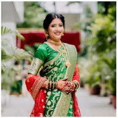 A beautiful comparison of Sanyukta's wedding look versus her reception look. Both are stunning, showcasing the versatility of a makeup touch-up.