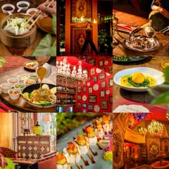 This collage is a glimpse into the world of Khubani. It captures the essence of the experience, from our captivating ambiance and royal interiors to the extraordinary flavors of our global cuisine.