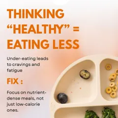 Mistake 2: Thinking "healthy" means eating less. Under-eating leads to cravings and fatigue. I teach you to focus on nutrient-dense meals, not just low-calorie ones.