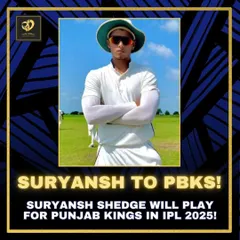 The dream of every cricketer. We congratulate Suryansh Shedge on being picked by Punjab Kings for the IPL. This is a result of relentless dedication and focused training.