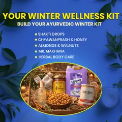 Here is your complete Ayurvedic winter wellness kit. I've put together my must-have essentials like Shakti Drops for immunity, Chyawanprash for warmth, nourishing nuts, and herbal body care to help you stay balanced and radiant all season long.