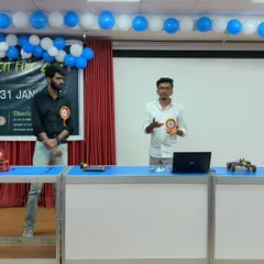 Our team presenting at the Innovation Fair at the District Science Centre in Kalaburagi. We believe in sharing our passion for robotics and fostering innovation within the wider science community.