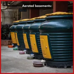 No garden space? No problem. Our composters can be set up in aerated basements, making on-site waste management possible even in the most compact apartment buildings.