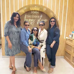 Another group photo from a wonderful day of pampering with celebrated actors. My salon is a happy place for friends to gather and relax.