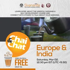 Join our free "Chai & Chat" online session. It's an informal opportunity to connect with our teachers and fellow yoga practitioners from Europe and India to discuss your practice and learn about our courses.