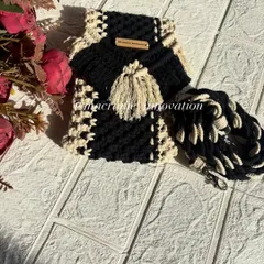 For a classic look, my black and beige macrame sling bag is a perfect choice. The contrast makes the knot work really stand out.