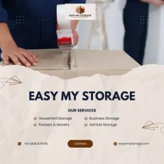 This graphic cleanly lists our core services: Household Storage, Business Storage, Packers & Movers, and Vehicle Storage, showing we have room for everything.