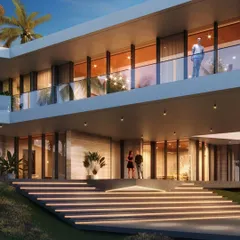 This render of the Sea Sky Villa shows how the design embraces the natural contours of the site. The structure creates semi-open nooks that feel both intimate and expansive, offering varied vantage points of the sea.