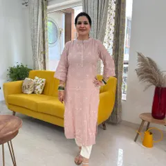 A full-length view of my self-designed Hariyali Teej outfit. The straight-cut kurta is comfortable, festive, and perfect for the occasion.