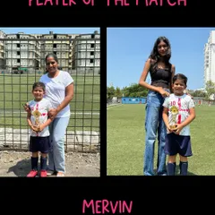 Celebrating our standout player, Mervin, who earned 'Player of the Match' in his U7 debut. We believe in recognizing and encouraging individual effort.