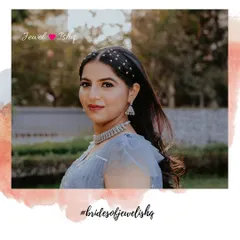 Meet Janhavi, one of my lovely brides. For her fairytale wedding, she wanted a look that was simple, chic, and elegant. We chose this sleek diamond choker and matching jhumkas to create her perfect look.