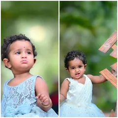 A collage of a little girl in a park, showing her curious and playful expressions in natural light.